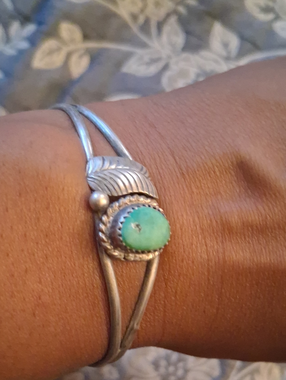 Turquoise Stone Sterling Silver Cuff Bracelet